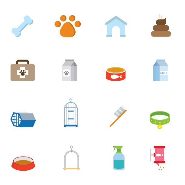 宠物图标矢量设计插图图片下载