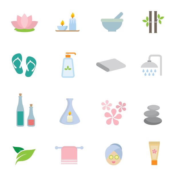 温泉图标矢量设计插图图片下载