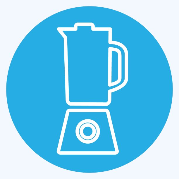 图标搅拌机-蓝眼睛风格-简单的插图，可编辑的描边图片下载