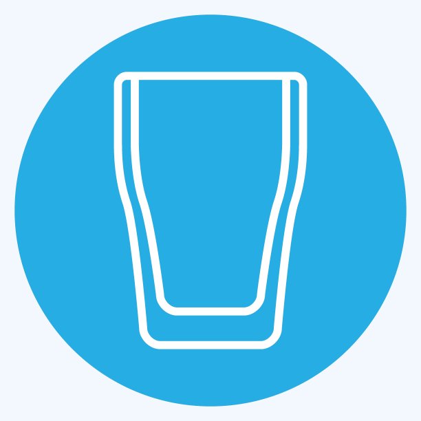 图标玻璃-蓝眼睛风格-简单的插图，可编辑的笔画图片下载