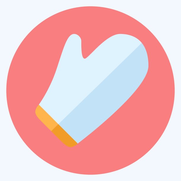 图标烤箱米特-平坦的风格-简单的插图，可编辑的笔画图片下载