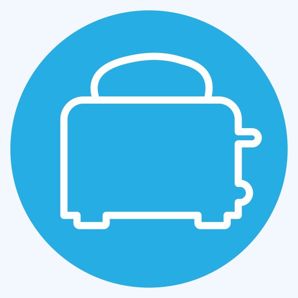 图标烤面包机-蓝眼睛风格-简单的插图，可编辑的笔画图片下载