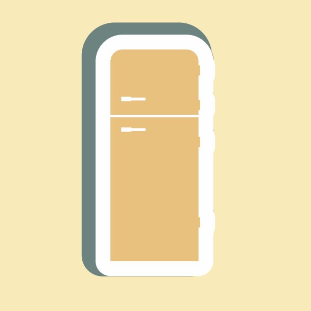 贴纸冰箱-简单的插图，可编辑的笔画图片下载