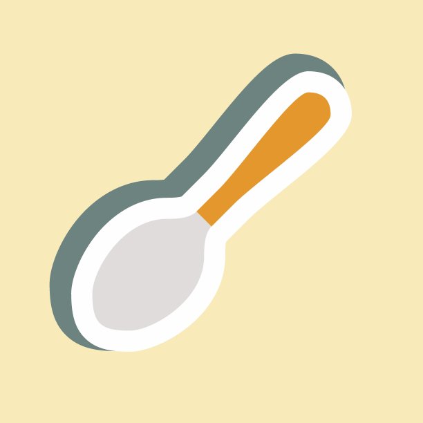 贴纸勺-简单的插图，可编辑的笔画图片下载