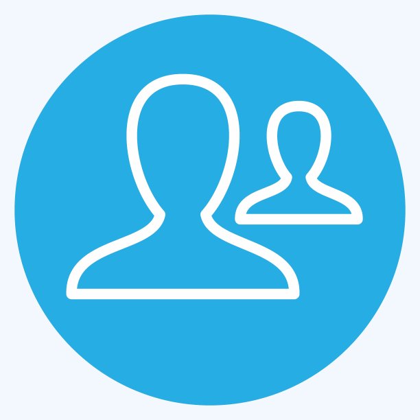 图标主管帐户-蓝眼睛风格-简单的插图，可编辑的笔画图片下载