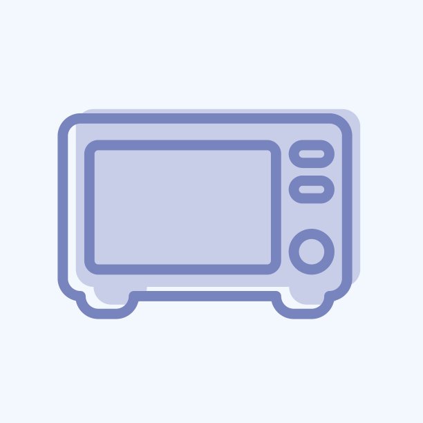 图标微波-双色调风格-简单的插图，可编辑的笔画图片下载