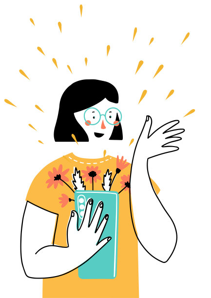 年轻女子与男友通过手机聊天。有智能手机的女孩在网上调情和点赞。空气中弥漫着爱。矢量图图片下载