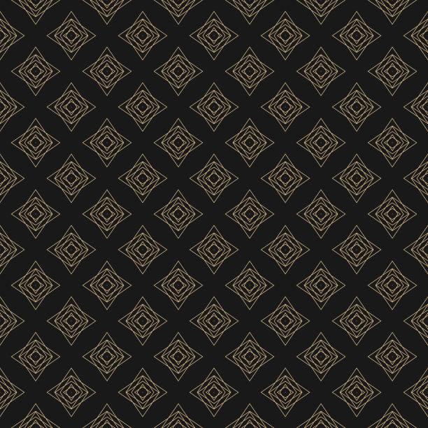 黄金矢量无缝图案小菱形，线性星形，菱形图片下载