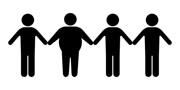 图标与黑色胖瘦的人的概念设计。轮廓图。矢量插图。股票的形象。图片下载