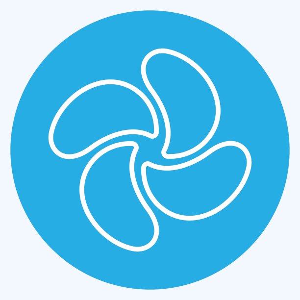 图标螺旋桨-蓝眼睛风格-简单的插图，可编辑的笔画图片下载