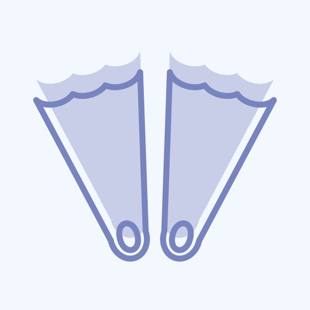 图标鳍-双色调风格-简单的插图，可编辑的笔画图片下载