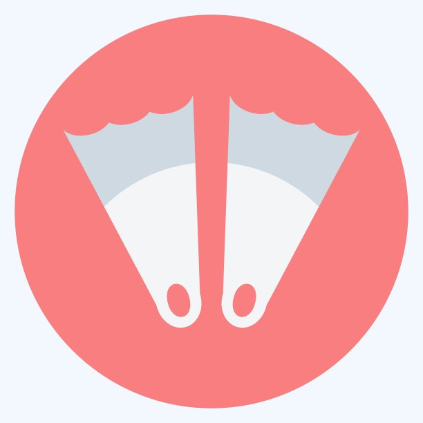 鱼鳍图标 - 扁平风格 - 简约插画，可编辑描边图片下载