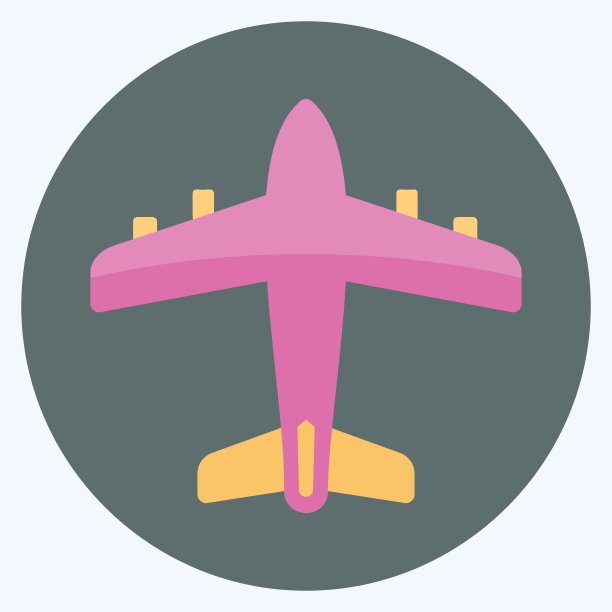 图标飞机-平面风格-简单的插图，可编辑的描边图片下载