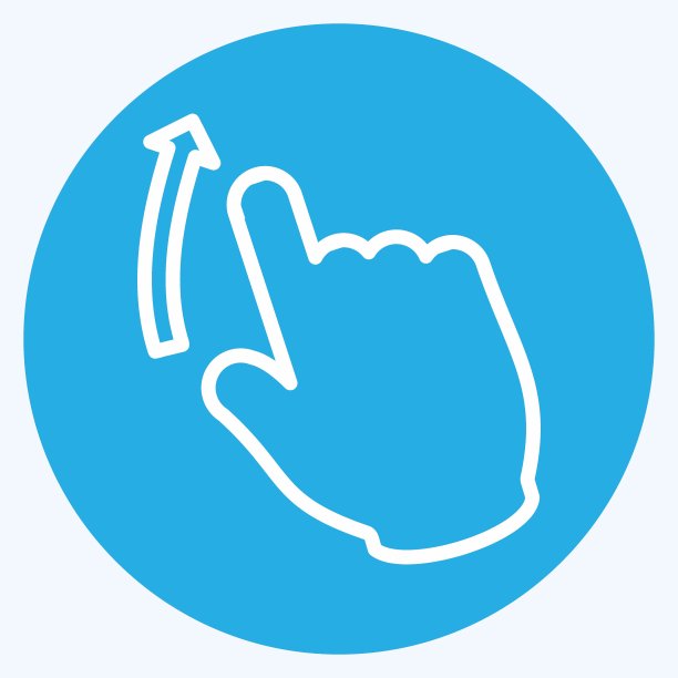 图标向上滑动-蓝眼睛风格-简单的插图，可编辑的笔画图片下载