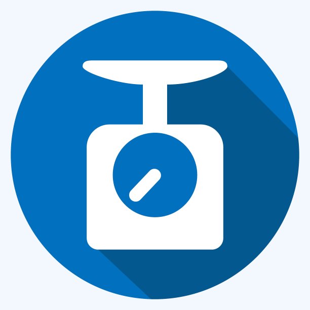 图标比例-长阴影风格-简单的插图，可编辑的描边图片下载