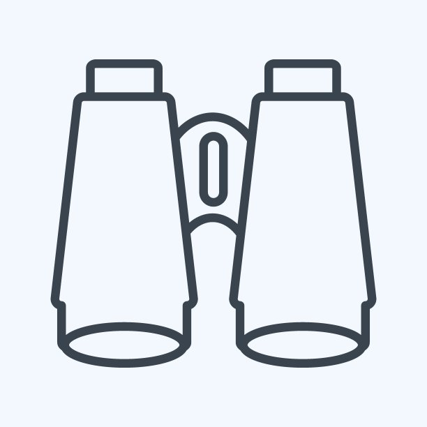 图标双筒望远镜-线条风格-简单的插图，可编辑的描边图片下载