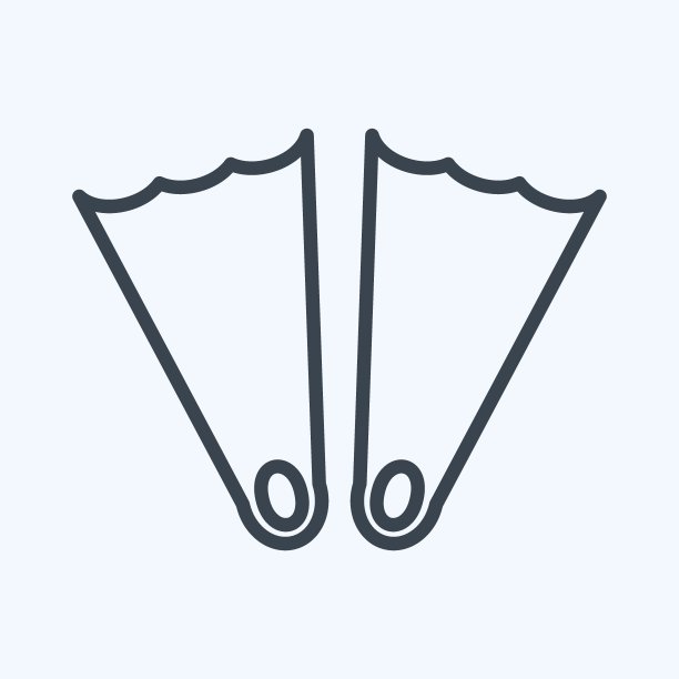 可编辑描边鳍线型图标图片下载