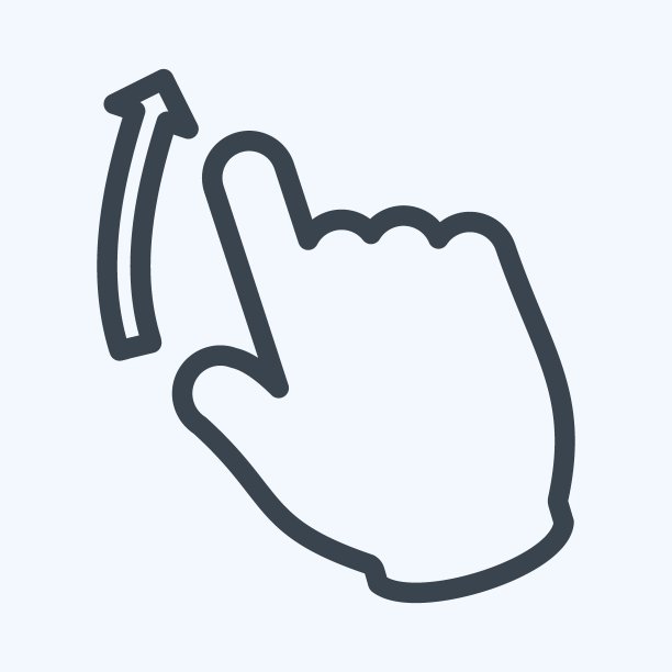 图标向上滑动-线条风格-简单的插图，可编辑的描边图片下载