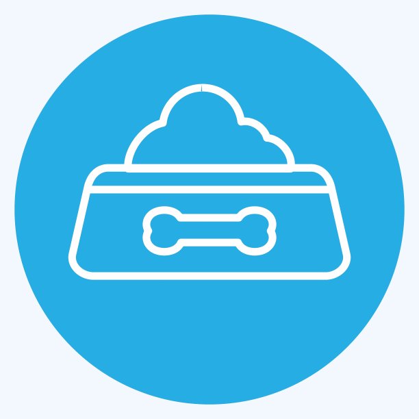 图标狗粮I -蓝眼睛风格-简单的插图，可编辑的笔画图片下载