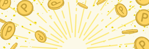 点数硬币飞出的背景插图(白色)图片下载