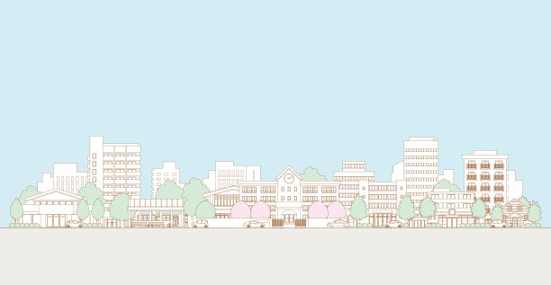 矢量插图的城市景观。线条画插图。图片下载