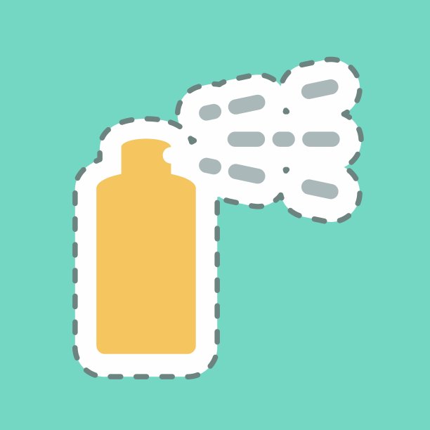 贴纸喷雾-线切割-简单的插图，可编辑的笔画。图片下载