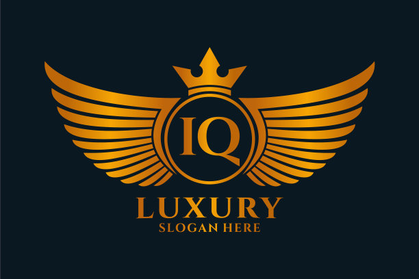 豪华御翼信IQ顶金色logo图片下载