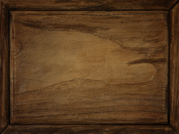 旧的，风化的，深色的，柚木镶板和框架。图片下载