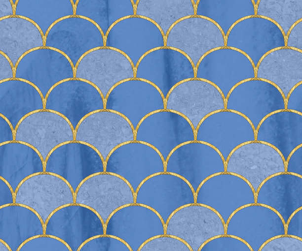 弧无缝模式。网格。镶嵌,镶嵌。彩色玻璃风格的插图。装饰艺术风格。无缝的混乱图案壁纸，纺织品印花，瓷砖。装饰金浪。东方模式图片下载