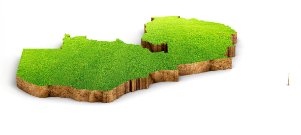 在白色背景上孤立的赞比亚3d地图。3 d演示。图片下载