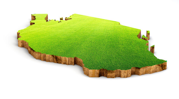 在白色背景上孤立的坦桑尼亚的3d地图。3 d演示。图片下载