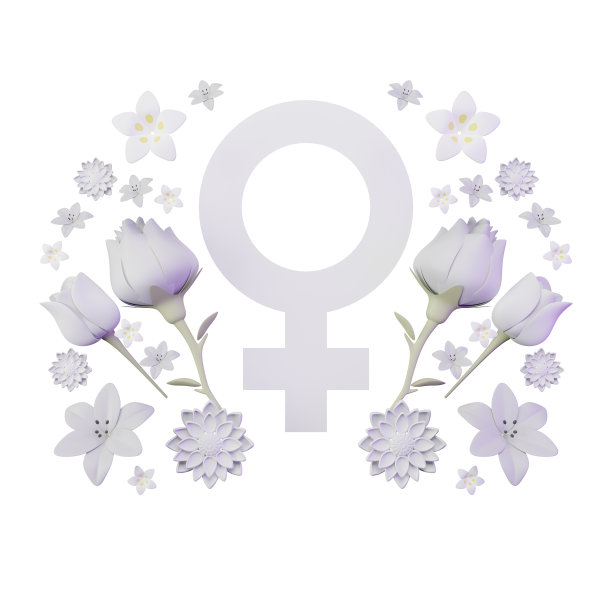 国际妇女节3D渲染插图构图3图片下载