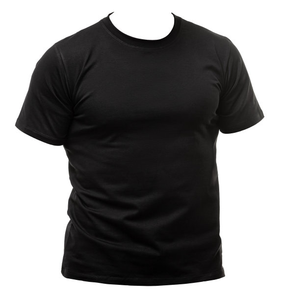 黑色短袖棉t恤上的人体模型孤立图片下载