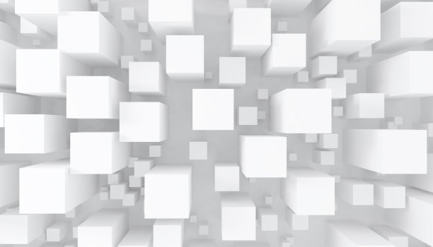 摘要三维白立方几何背景图片下载
