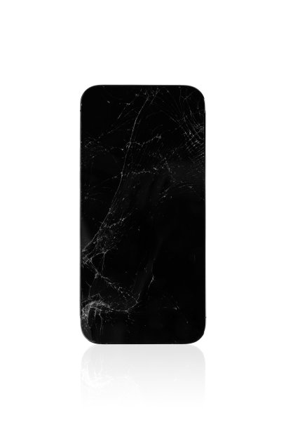 破碎的智能手机孤立在白色背景上。智能手机显示屏坏了。图片下载