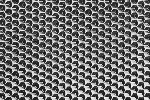 摘要黑白几何立方体背景。无缝模式图片下载