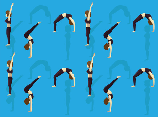 体操动作背部柔软无缝壁纸背景图片下载