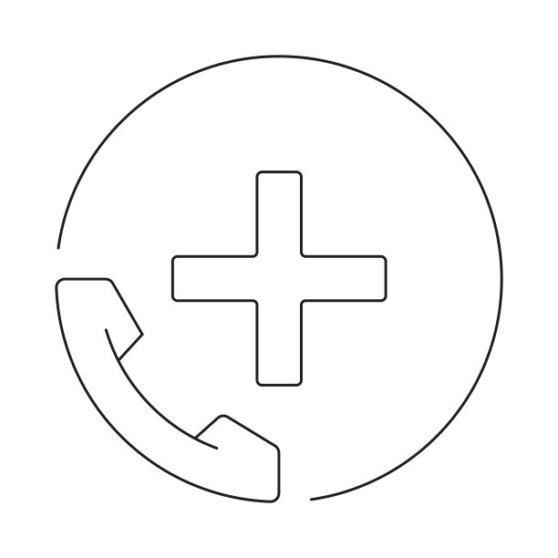 诊所电话矢量图标。紧急呼叫线路图标，医药和医疗保健。图片下载