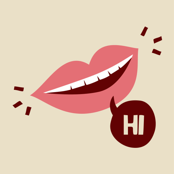 女性的嘴唇和言语泡泡图片下载