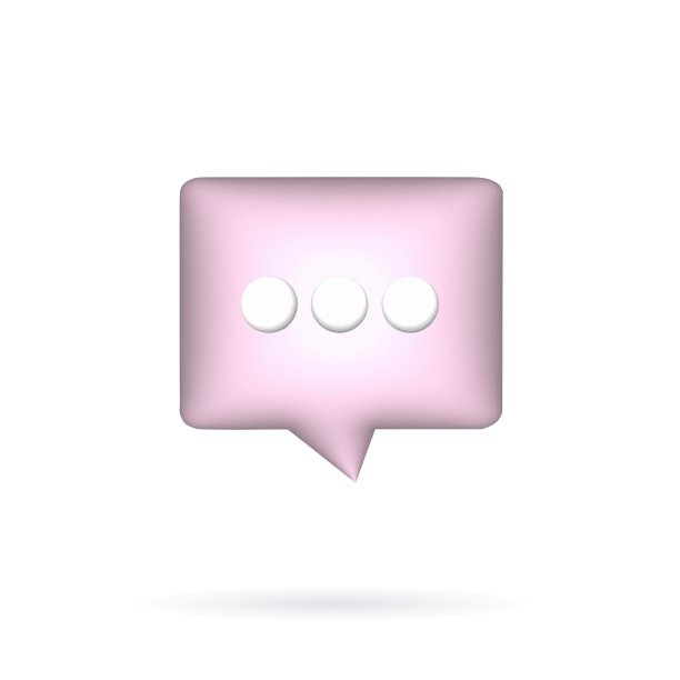 Pink Speech 3D Bubble for Communication的概念和Web UI图片下载