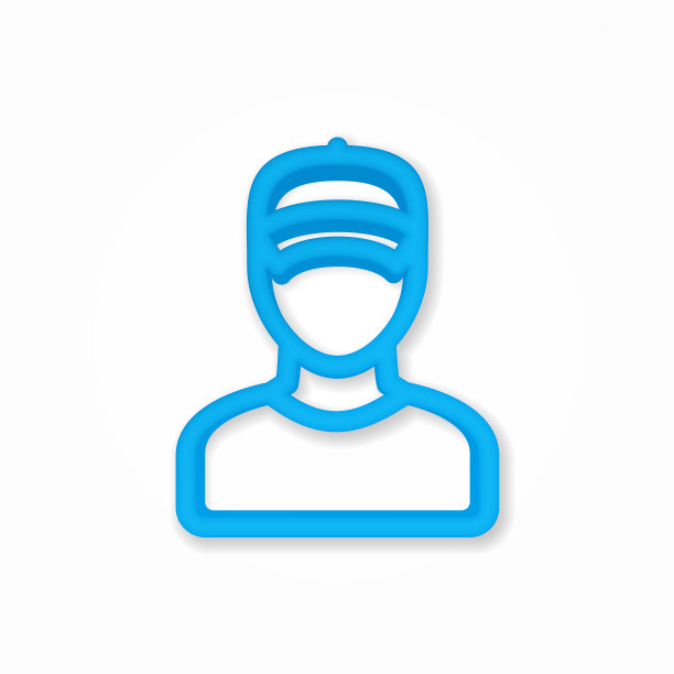 穿着制服戴着帽子送货员逼真图标3D矢量图俯视图图片下载