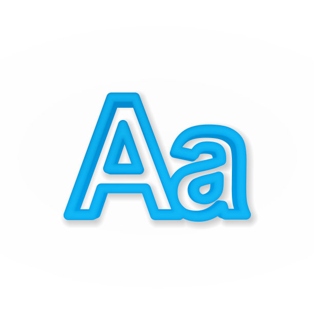 文本编辑，语言，大小逼真的图标。三维线矢量插图。俯视图图片下载