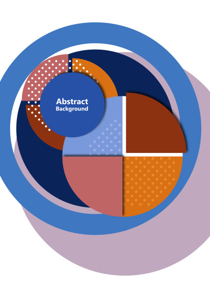 明亮的彩色切割圆的部分。现代抽象背景。设计业务演示，传单，海报和邀请函的布局。向量图片下载