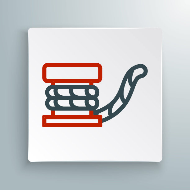 线与绳子绑在码头图标孤立在白色背景海上系柱。色彩斑斓的轮廓的概念。向量图片下载