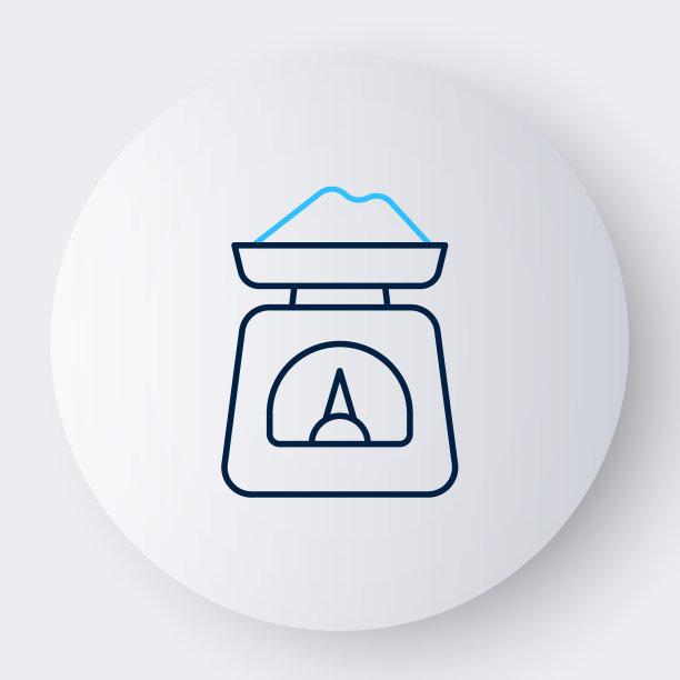 线尺度图标孤立在白色背景上。体重测量设备。色彩斑斓的轮廓的概念。向量图片下载