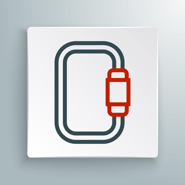 线钩图标孤立在白色背景上。极限运动。运动设备。色彩斑斓的轮廓的概念。向量图片下载