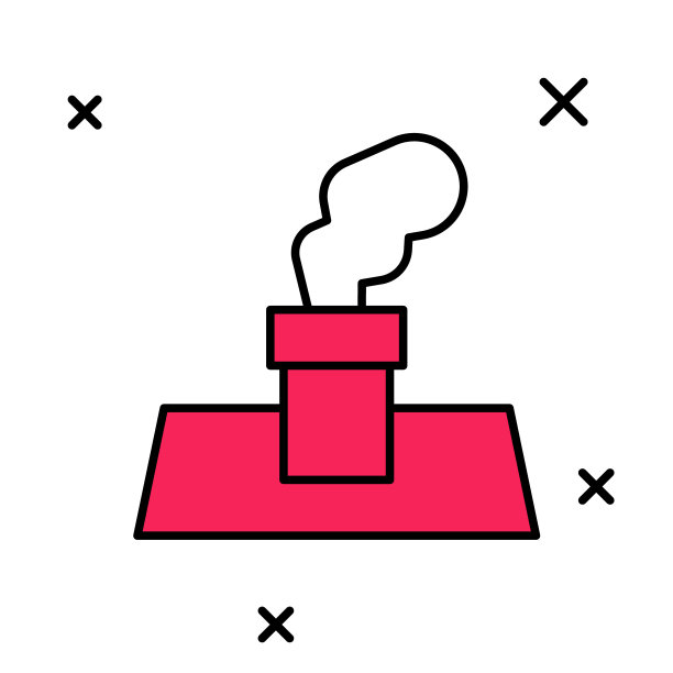 白色背景上的圣诞烟囱图标矢量图图片下载