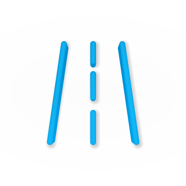 公路公路，交通运输逼真的图标。三维线矢量插图。俯视图图片下载