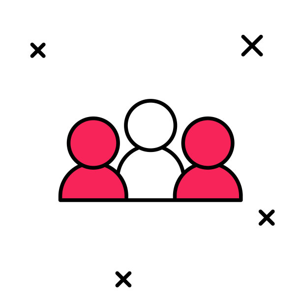 填充轮廓会议图标孤立在白色背景。业务团队会议，讨论概念，分析，内容策略。演讲会议。向量图片下载