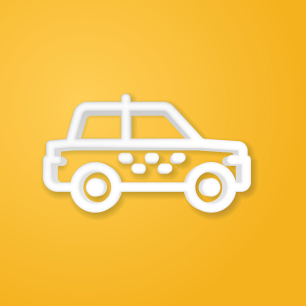 出租车逼真的图标。三维线矢量插图。俯视图图片下载